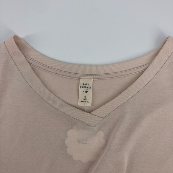 NWT Lazy Sunday V-Neck Criss Cross Back Tee - Picture 5 of 7